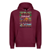 Burgundy camping rules Premium Hoodie - MaliasSmallBusiness
