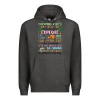 Charcoal Heather camping rules Premium Hoodie - MaliasSmallBusiness