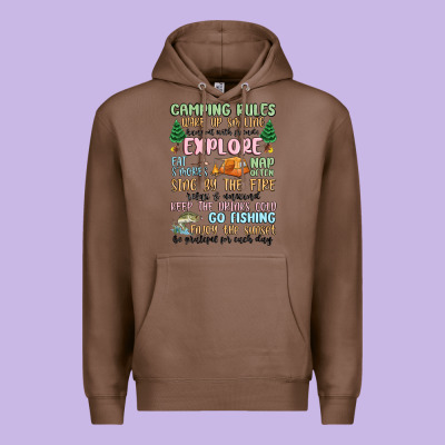 Camping Rules Premium Hoodie Designed By Maliassmallbusiness