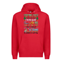 Red camping rules Premium Hoodie - MaliasSmallBusiness