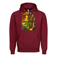 Burgundy steppin'  into juneteenth Zipper Hoodie - HRA Design Shop