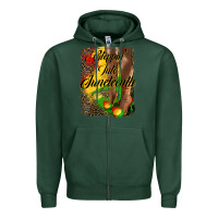 Sports Green steppin'  into juneteenth Zipper Hoodie - HRA Design Shop