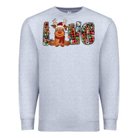 Heather Grey love christmas reindeer Premium Sweatshirt - Jasminsmagicworld