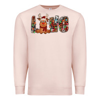 Pale Pink love christmas reindeer Premium Sweatshirt - Jasminsmagicworld