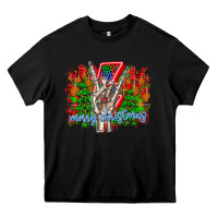 Black punk rock Merry Christmas Heavy Core Tee - CowhideDigitalArt