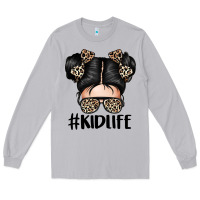 Moon Dust kid life leopard messy bun Long Sleeve Tee - texasbilliewilder