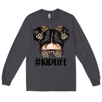 Smoke kid life leopard messy bun Long Sleeve Tee - texasbilliewilder