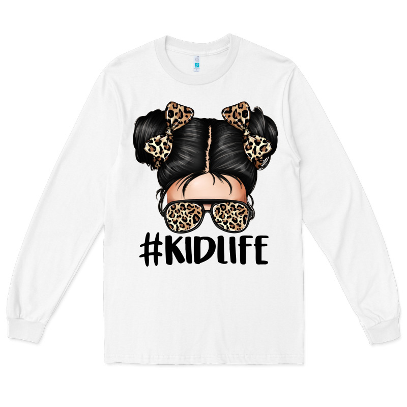 Kid Life Leopard Messy Bun Long Sleeve Tee by texasbilliewilder | Teevron