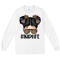 White kid life leopard messy bun Long Sleeve Tee - texasbilliewilder