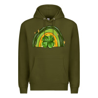 Army Green st patrick s day shamrock rainbow Premium Hoodie - MaliasSmallBusiness