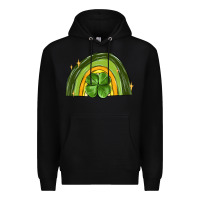 Black st patrick s day shamrock rainbow Premium Hoodie - MaliasSmallBusiness