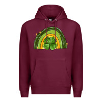 Burgundy st patrick s day shamrock rainbow Premium Hoodie - MaliasSmallBusiness