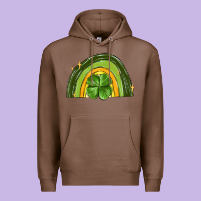 St Patrick S Day Shamrock Rainbow Premium Hoodie Designed By Maliassmallbusiness