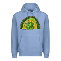 Colony Blue st patrick s day shamrock rainbow Premium Hoodie - MaliasSmallBusiness