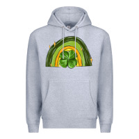 Heather Grey st patrick s day shamrock rainbow Premium Hoodie - MaliasSmallBusiness