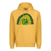 Mustard st patrick s day shamrock rainbow Premium Hoodie - MaliasSmallBusiness