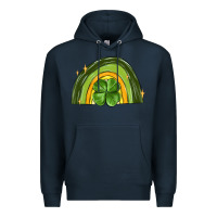 Navy st patrick s day shamrock rainbow Premium Hoodie - MaliasSmallBusiness