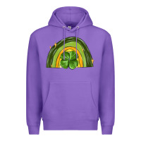 Purple st patrick s day shamrock rainbow Premium Hoodie - MaliasSmallBusiness