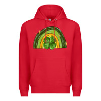Red st patrick s day shamrock rainbow Premium Hoodie - MaliasSmallBusiness