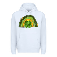 White st patrick s day shamrock rainbow Premium Hoodie - MaliasSmallBusiness