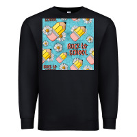 Black back to school seamless pattern Premium Sweatshirt - BundleAndBundleShop