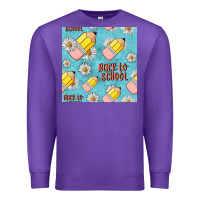 Purple back to school seamless pattern Premium Sweatshirt - BundleAndBundleShop