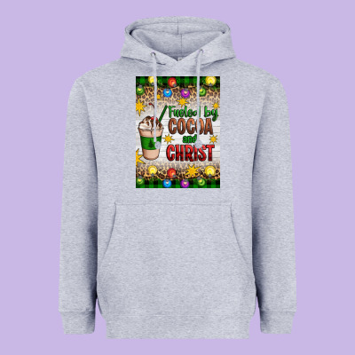 Christmas Fueled By Cocoa And Christ Heavyweight Hoodie Designed By Artiststas