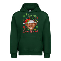 Forest Green merry christmas cow Urban Hoodie - MaliasSmallBusiness