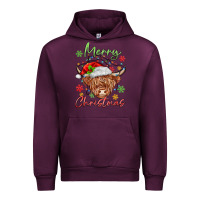 Mauve Wine merry christmas cow Urban Hoodie - MaliasSmallBusiness