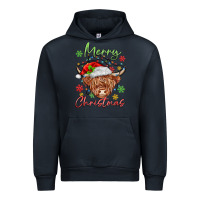 Navy merry christmas cow Urban Hoodie - MaliasSmallBusiness