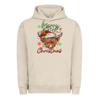 Pigment French Oak merry christmas cow Urban Hoodie - MaliasSmallBusiness