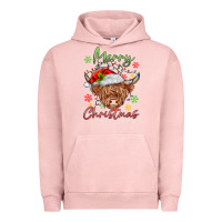 Pigment Salmon merry christmas cow Urban Hoodie - MaliasSmallBusiness