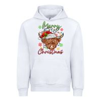 White merry christmas cow Urban Hoodie - MaliasSmallBusiness
