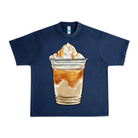 Navy iced caramel frappuccino coffee Urban Heavy Tee - BarkalooDesign