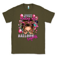 Army Green just minding my balloon business messy bun Classic Tee - texasbilliewilder