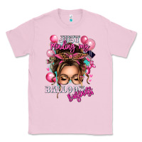 Bubblegum Pink just minding my balloon business messy bun Classic Tee - texasbilliewilder