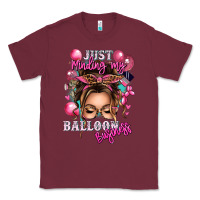 Burgundy just minding my balloon business messy bun Classic Tee - texasbilliewilder
