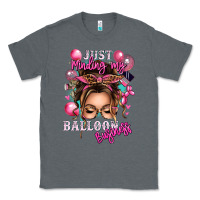 Charcoal Heather just minding my balloon business messy bun Classic Tee - texasbilliewilder