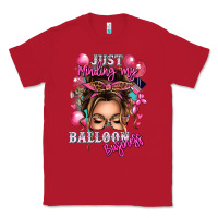 Red just minding my balloon business messy bun Classic Tee - texasbilliewilder