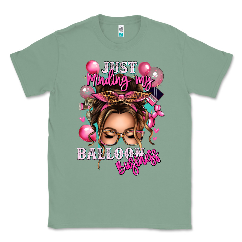 Just Minding My Balloon Business Messy Bun Classic Tee by texasbilliewilder | Teevron