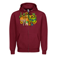 Burgundy hello fall Zipper Hoodie - CowhideDigitalArt