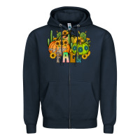 Navy hello fall Zipper Hoodie - CowhideDigitalArt