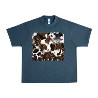 Midnight Navy leopard cowhide background Urban Heavy Tee - RanaPortraitStore