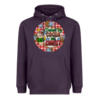Plum christmas fueled by cocoa and christ ornament Heavyweight Hoodie - Artiststas