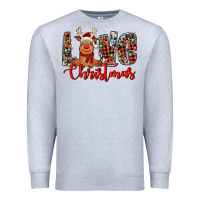 Heather Grey love christmas reindeer Premium Sweatshirt - Jasminsmagicworld