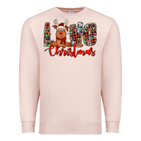 Pale Pink love christmas reindeer Premium Sweatshirt - Jasminsmagicworld