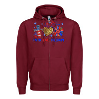 Burgundy faith love freedom Zipper Hoodie - Neo Western