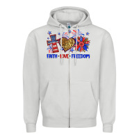 Dove Grey faith love freedom Zipper Hoodie - Neo Western