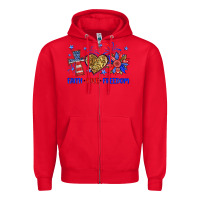 Red faith love freedom Zipper Hoodie - Neo Western