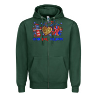 Sports Green faith love freedom Zipper Hoodie - Neo Western